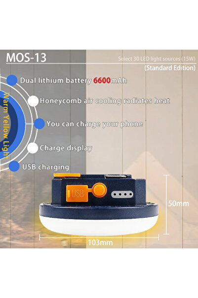 Choice MOS-13 أصفر MOSLIGHTING مصباح تخييم قابل لإعادة الشحن للاستخدام الخارج...