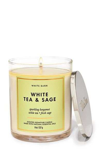 Bath & Body Works White Tea & Sage Single Wick Candle