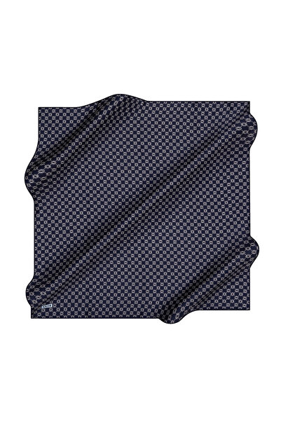 Aker Logo Desenli İpek Krep Saten Eşarp