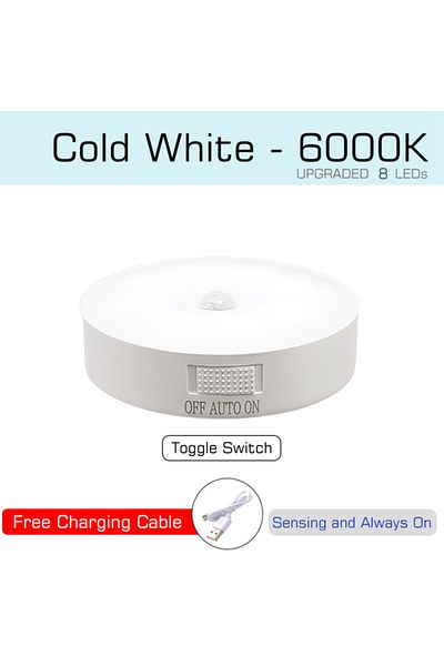 Choice White Light Motion Sensor Light Usb Rechargeable Night Light Led Lamp For Kitchen Bedroom Stairs Hal