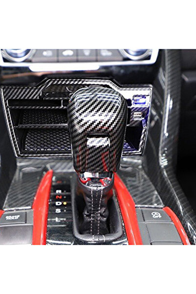 Choice Carbon Fiber Look Gear Shift Knob Head Cover For Honda Civic 10th Gen 2016 2017 2018 2019 2020 20...