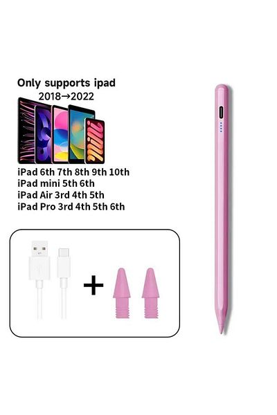 Choice قلم Apple Pencil 2 باللون الوردي لجهاز iPad Pen Palm Rejection Stylus لجهاز iPad Pro Mini 6 Air 2022 2021 2020 2019 2
