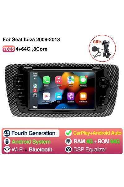 Choice XYT7025MIC 7inch Car Radio for Seat Ibiza 2009-2013 Multimedia Player CarPlay Android Auto GPS Navig