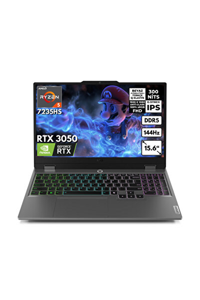 LENOVO LOQ Ryzen 5-7235HS 32GB 512 GBSSD RTX3050 (6GB-95W) 15.6" FHD Windows ...