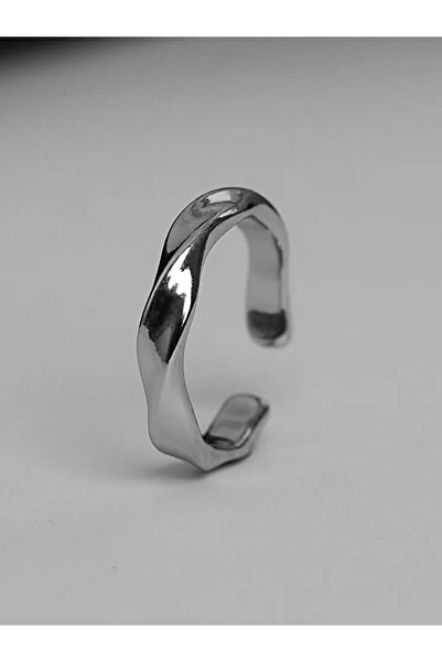 Choice خاتم موبيوس ويف NJ-1279 خاتم مفتوح من سبائك فضي اللون للنساء مجوهرات رجالية بسيطة وعصرية