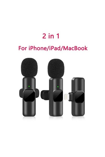 Choice 2in1 For iOS New Wireless Lavalier Microphone Portable Audio Video Recording Mini Mic for iPhone And