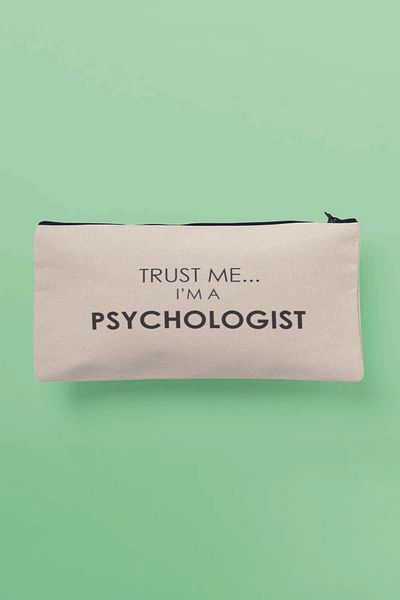 qoeuyl boutique Τσάντα μακιγιάζ με τυπωμένο δώρο Psychologist - Στυλό και πορτοφόλι
