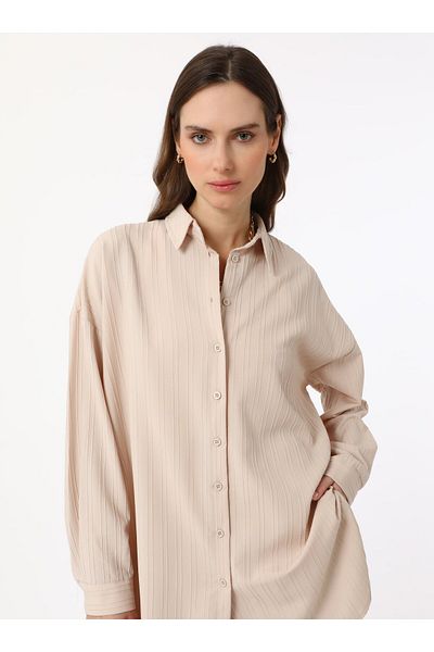 Refka Self-Striped Comfortable Fit Double Suit - Cream - Refka