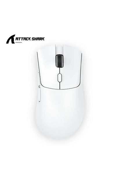 Choice ماوس ألعاب لاسلكي White Attack Shark R1، PAW3311 1KHZ 18000dpi، ماوس بلوتوث، ماوس ألعاب ماكرو