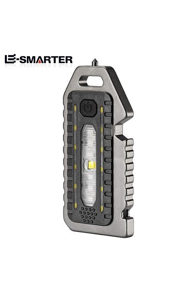 ESMARTER سلسلة مفاتيح W5135، مصابيح LED صغيرة، صفارة دفاع عن النفس، متعددة الوظائف، محمولة وقابلة لإعادة الشحن
