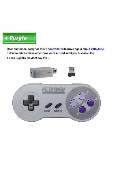 Choice Purple NEW 2.4GHz Wireless Gamepad Controller for Super Nintedn NES & SNES Classic Mini Wireless Con