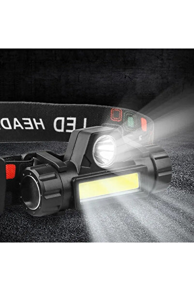 Choice 101 مصباح أمامي LED قابل لإعادة الشحن بكأس أسود ناعم، مصباح يدوي مقاوم...