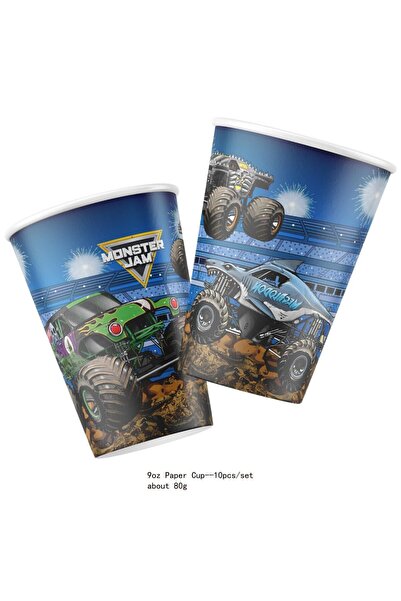 Choice 10 قطع من أكواب ورقية من Monster Machines بتصميم شاحنة الأنمي، أدوات م...