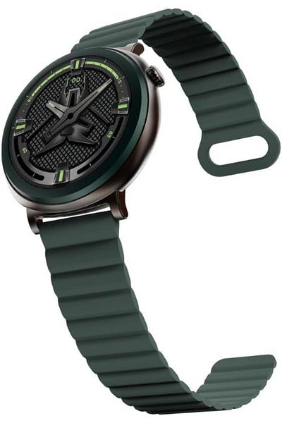 HiFuture Smartwatch, 1.43" Amoled Display, Wireless Calling, Magnetic Strap, Syntra AI, Waterproof, Green