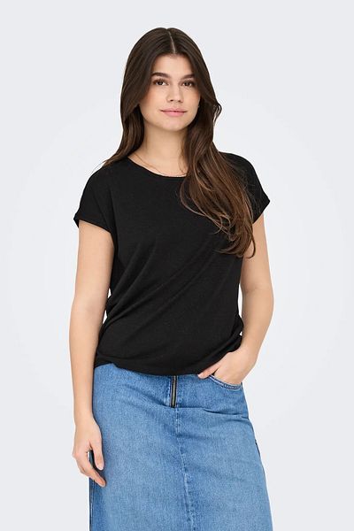 ONLY Tricou Onlclaudıa pentru femei, negru, cu mânecă scurtă