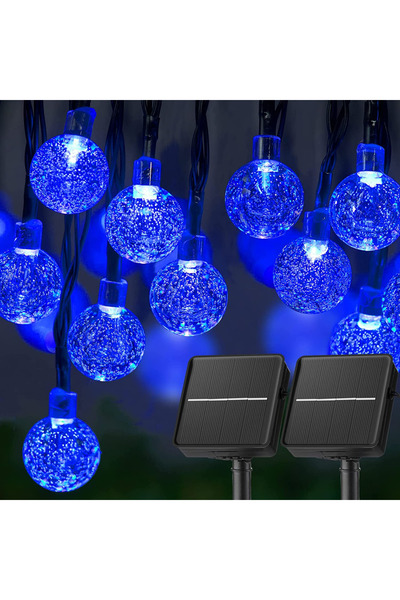 Choice 5M20LEDs1pc سلسلة أضواء LED زرقاء تعمل بالطاقة الشمسية في الهواء الطلق...