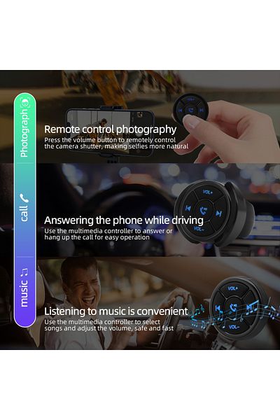Choice 5 Keys Wireless Car Remote Controller Media Player Universal Car Bike Steering Wheel Button Mp3 M...