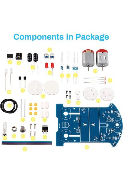 AOKIN 1 pack Practice Soldering Learning Electronics Kit Smart Car Soldering Project Kits Line Following R