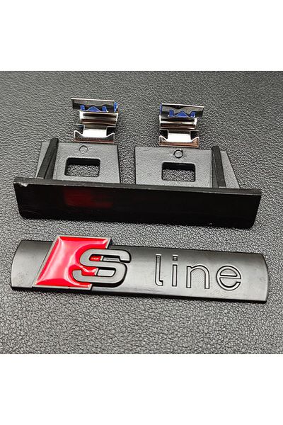 Choice Grill Matte Black 3D Metal Logo S LINE Emblem Grill Badge Car Sticker For Audi Sline Q3 Q5 Q2 A1 A3