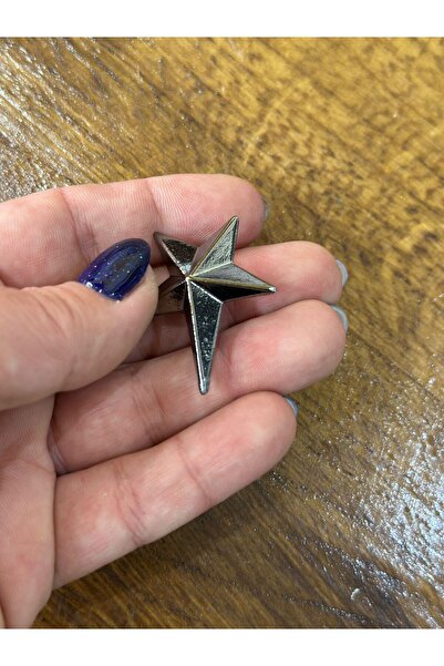 Gönülden Tasarım YILDIZ ŞEKİLDE BROŞ YAKA İĞNESİ GİYİM AKSESUARI 4X3 CM FÜME