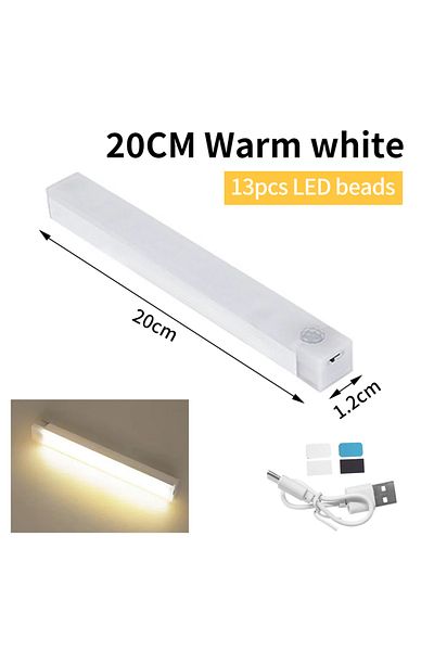 AVACOM 20cm Warm White Motion Sensor Led Cabinet Light Rechargeable Induction Night Light Wireless Portable