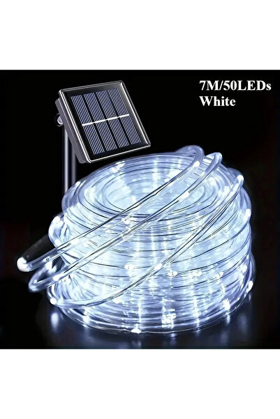 Choice 7M سلسلة أضواء LED بيضاء تعمل بالطاقة الشمسية للحديقة أنبوب مقاوم للماء حبل مصباح إكليل عيد الميلاد أضواء خيالية