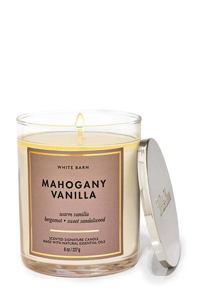 Bath & Body Works Mahogany Vanilla Single Wick Candle