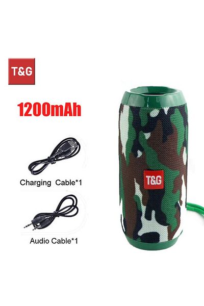 T&G مكبر صوت Amouflage Tg117 محمول بتقنية البلوتوث، صندوق صوت لاسلكي ستيريو محيطي خارجي