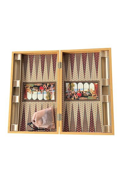 ESER Hatem Model Wooden Backgammon and Checkers Set 25 X 50 cm