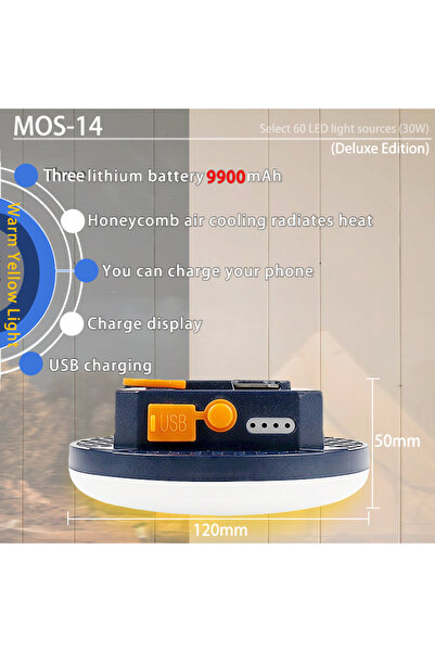 Choice MOS-14 أصفر MOSLIGHTING مصباح تخييم قابل لإعادة الشحن للاستخدام الخارج...