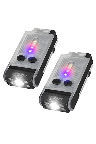 Choice 2pcs Fluorescence BORUiT V30 EDC LED UV Flashlight Type-C Rechargeable Power Bank Work Light Magnet