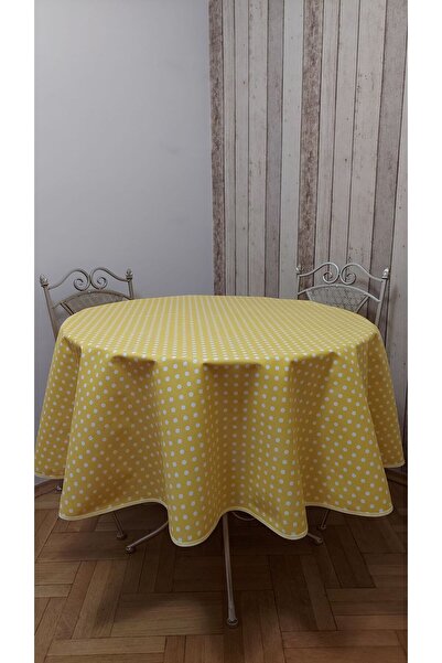 gonk Round, Polka Dot, Duck (Liquid Pusher, Stain Proof) Fabric, Tablecloth