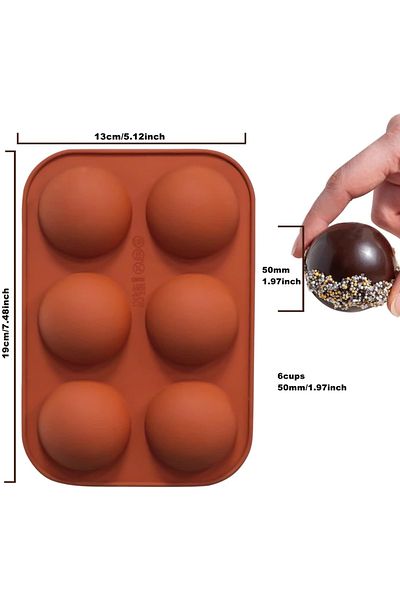 Choice 50mm Diameter Semi Sphere Silicone Chocolate Mold Half Ball Cake Tray Silicon Dome Baking Moulds Pud