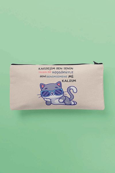 qoeuyl boutique Αστεία εμπριμέ υφασμάτινη τσάντα μακιγιάζ - Πορτοφόλι
