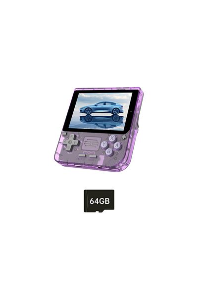POWKIDDY T purple 64GB New POWKIDDY V10 Handheld Game Console 3.5 Inch 480*320 IPS OCA Full Screen Retro Open
