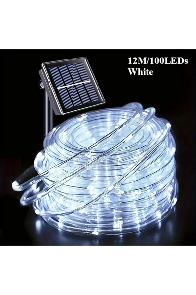 Choice سلسلة أضواء LED بيضاء تعمل بالطاقة الشمسية بطول 12 متر، مصابيح أنبوبية...