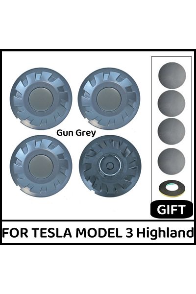 Choice 2024 Model 3 Highland Tesla Grey 4PCS Wheel Hubcap Cover For Tesla Model 3 Highland 2024 Hub Caps Pe