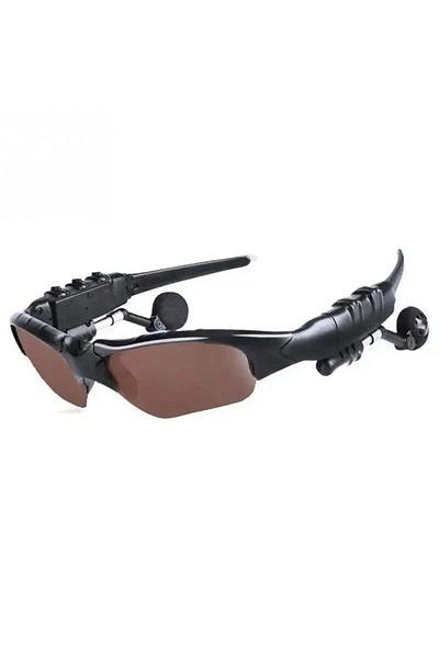 Choice BROWN Stereo Earphones Wireless Headset with Mic Glasses Sunglasses for Driving Cycling Sports Noise