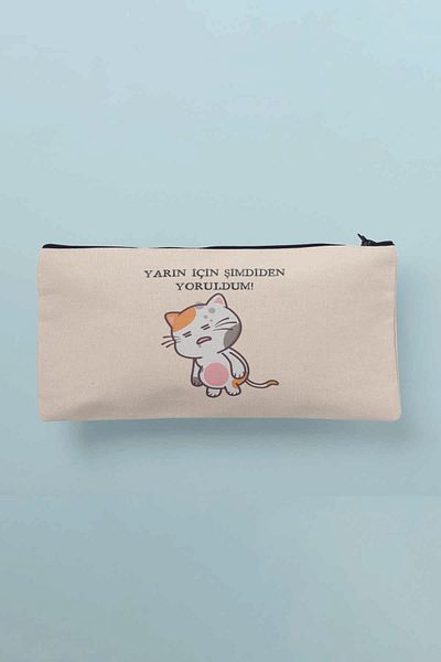 qoeuyl boutique Είμαι κουρασμένος για αύριο Πορτοφόλι με στυλό τσάντας μακιγιάζ με στάμπα