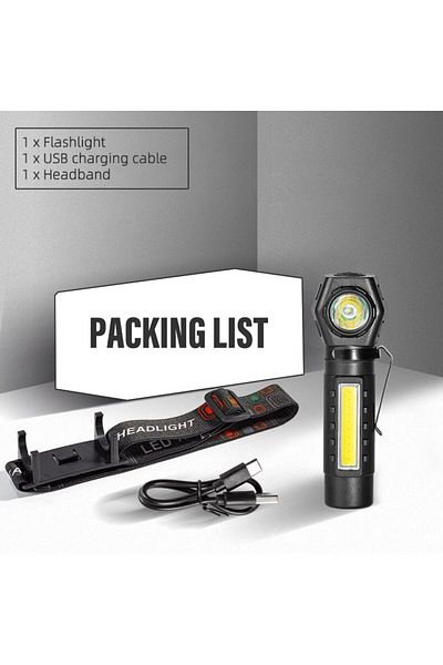 Choice Package Super Bright Led Headlamp Rechargeable Flashlight With Xpe Cob Beads And Tail Magnet Dual Pu