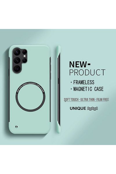 Choice for Galaxy S24 Plus Mint Ultra Thin Hard PC Magnetic Frameless Phone Case For Magsafe Samsung Galaxy