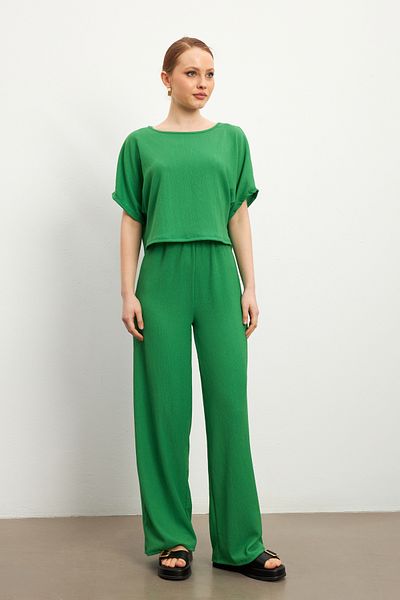 MODAGEN Set de pantaloni cu mâneci scurte, verzi, pentru femei