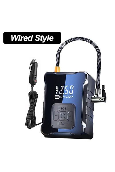 NarzrIe Wired Style Mini Air Compressor 12V 150PSI Portable Electric Air Pump Car Tire Inflator Wired/Wirele