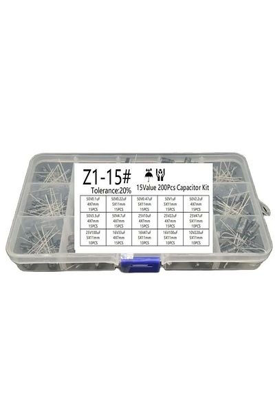Choice 200pcs/lot Radial capacitors set 15Values 10V 16V 25V 50V 0.1uF-220uF Electrolytic Capacitor Asso...
