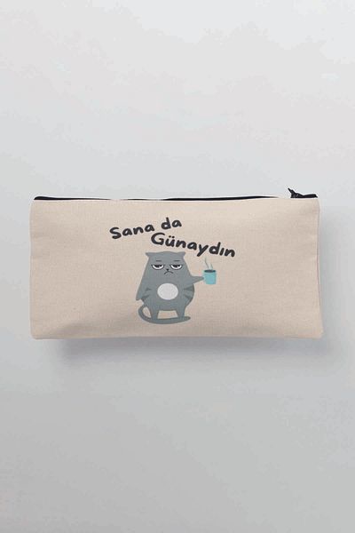 qoeuyl boutique Πορτοφόλι και τσάντα μακιγιάζ με στάμπα Da Good Morning