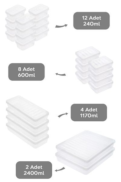 Meleni Home 26 Piece Transparent Lid Microwave Compatible Storage Container Set - Organizer Organizer Food Storage Container