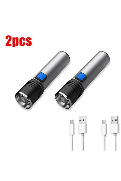 XIWANGFIRE 2PCS 395nm UV Flashlight Blacklight Zoomable USB Rechargeable UV Light Ultraviolet Flashlight for Pe