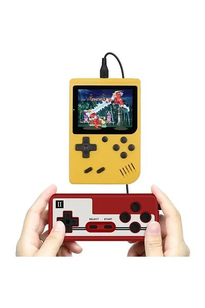 OPUYYM Yellow-doubles New Portable Retro Mini Video Game Console 8-bit Handheld Game Player Built-in 400 Ga