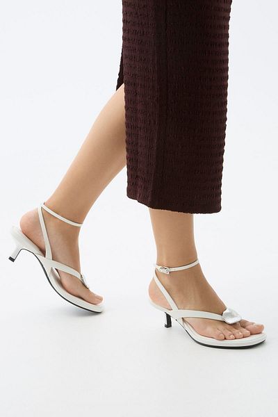 Bershka Kitten heel sandals with metallic detail