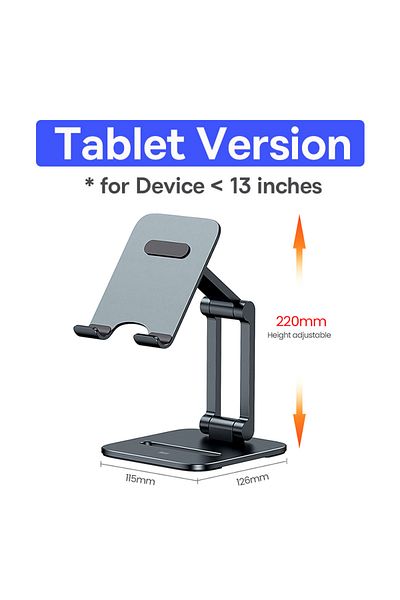 Choice حامل تابلت من Baseus، حامل هاتف من سبائك الألومنيوم، حامل هاتف خلوي وتابلت، يدعم أجهزة iPad وiPhone